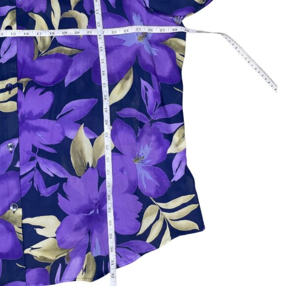 Vtg Susan Graver Style Women's Purple Gold 2pc Tank & Button Down Blouse Plus 3X - Picture 10 of 11